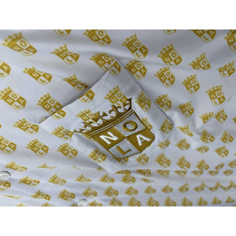 Nola Gold Major Rugby Paladin Shirt Sleeve Button Up Shirt - Picture 7 of 16
